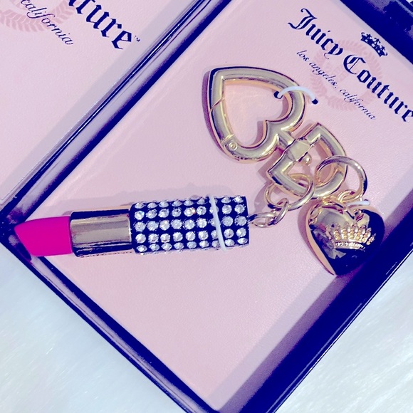 🩷PRICE IS FIRM🩷Juicy Couture Rhinestones Lipstick Key Chain NWT HTF Y2K Vintage - Picture 6 of 8